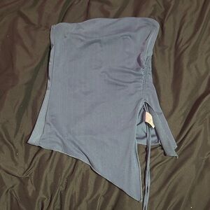 Garage Blue Asymmetrical Crop Top